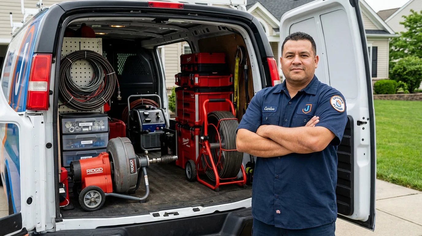 Professional drain cleaning equipment and Johns Plumbing LLC plumber in Dadeville