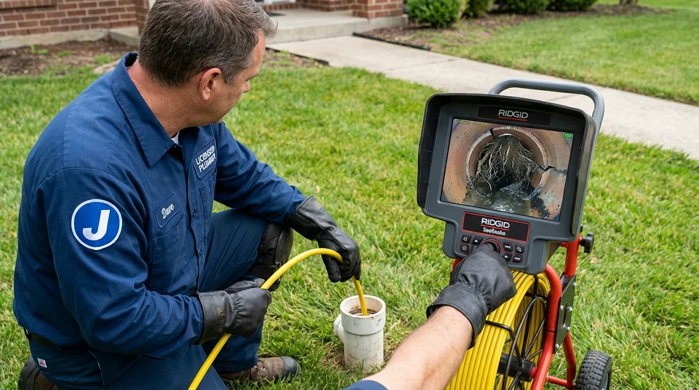 Sewer camera inspection being performed by Johns Plumbing LLC in Dadeville