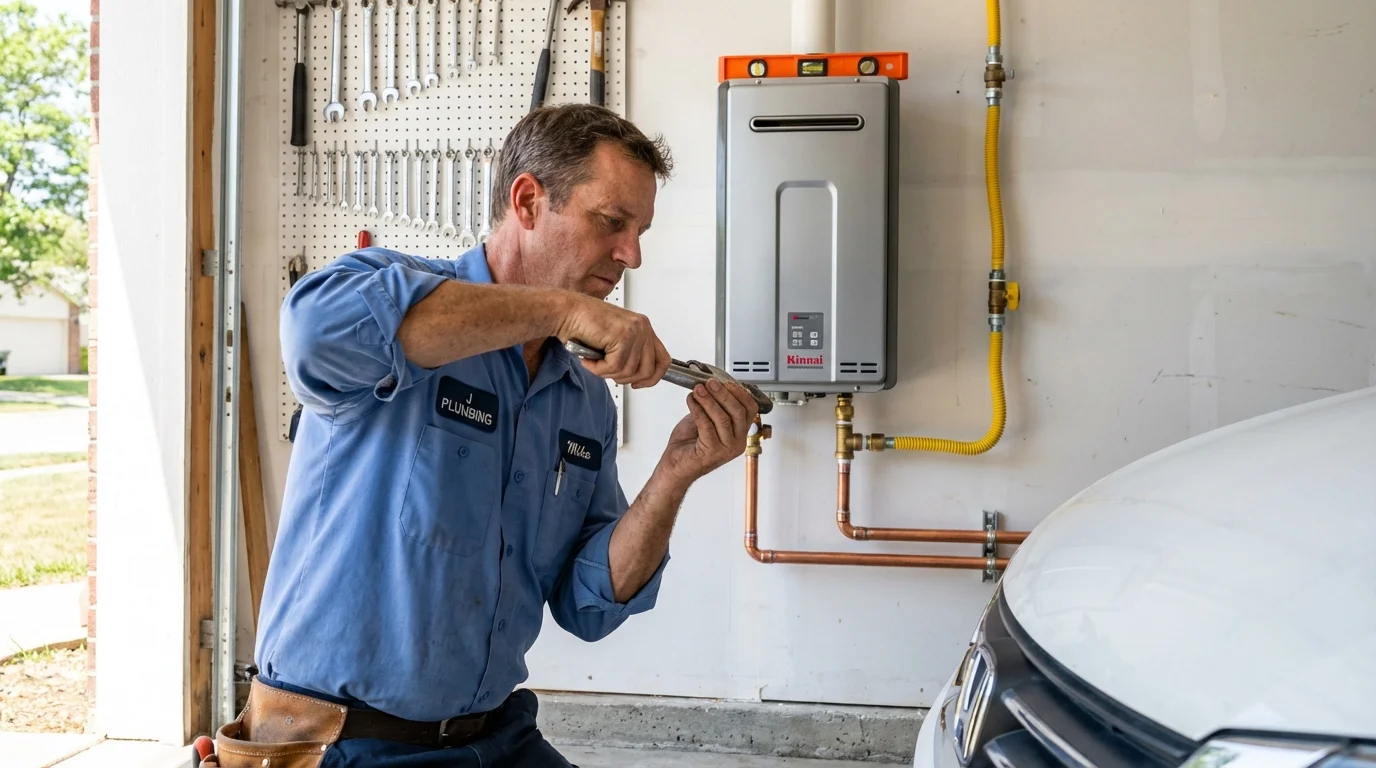 Tankless water heater installation by a Johns Plumbing LLC plumber in Dadeville